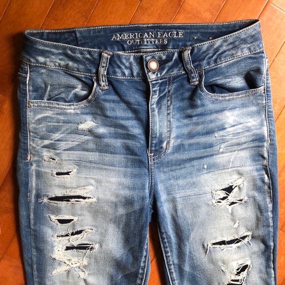 ripped jeans with lining underneath